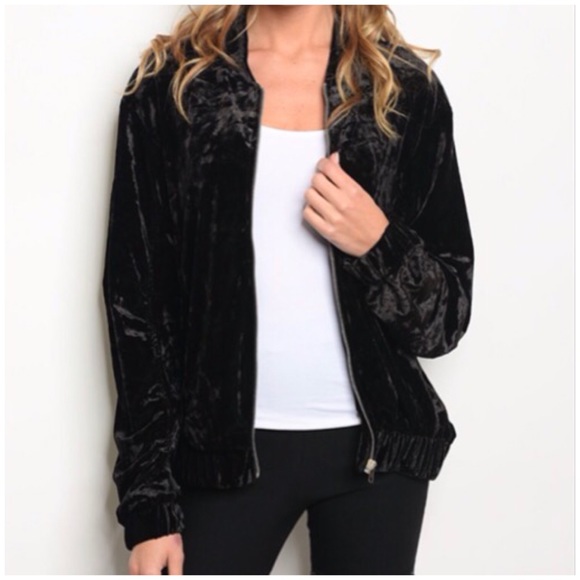 BLACK CRUSHED VELVET JACKET - Picture 3 of 8